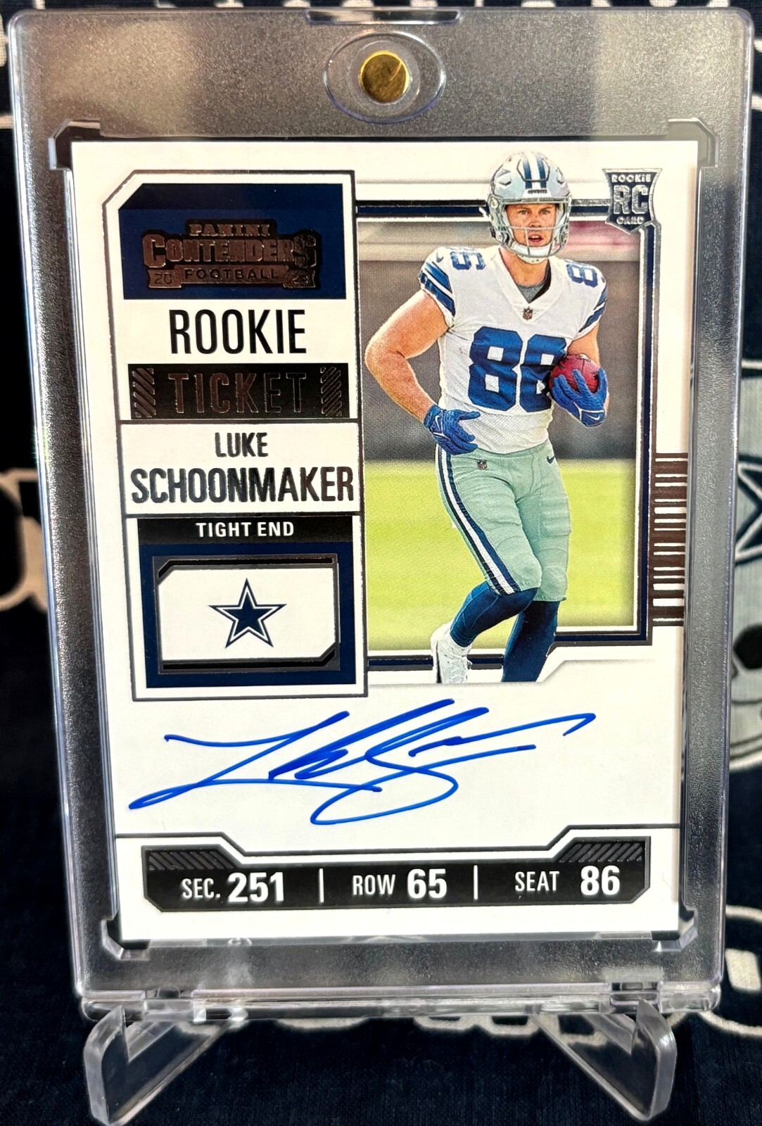 2023 Panini Contenders TICKET Dallas Cowboys LUKE SCHOONMAKER Autograph AUTO RC