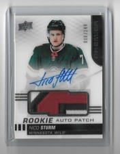 2019-20 UPPER DECK PREMIER NICO STURM ROOKIE PATCH AUTO 80/249