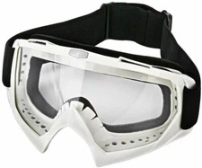 ADJUSTABLE WHITE GOGGLE FOR DIRT BIKE ATV MOTOCROSS M GOGGLE WHITE