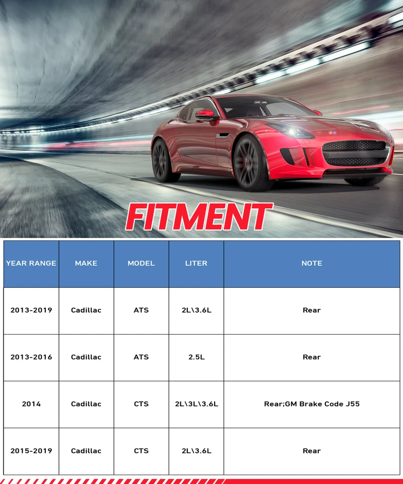 Fits 2013 - 2019 CADILLAC ATS Set of 2 Rear Brake Calipers w/ Bracket - Изображение 3 из 4