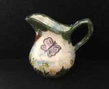 Vintage Miniature Pitcher Collectible Handpainted Butterfly 0C24