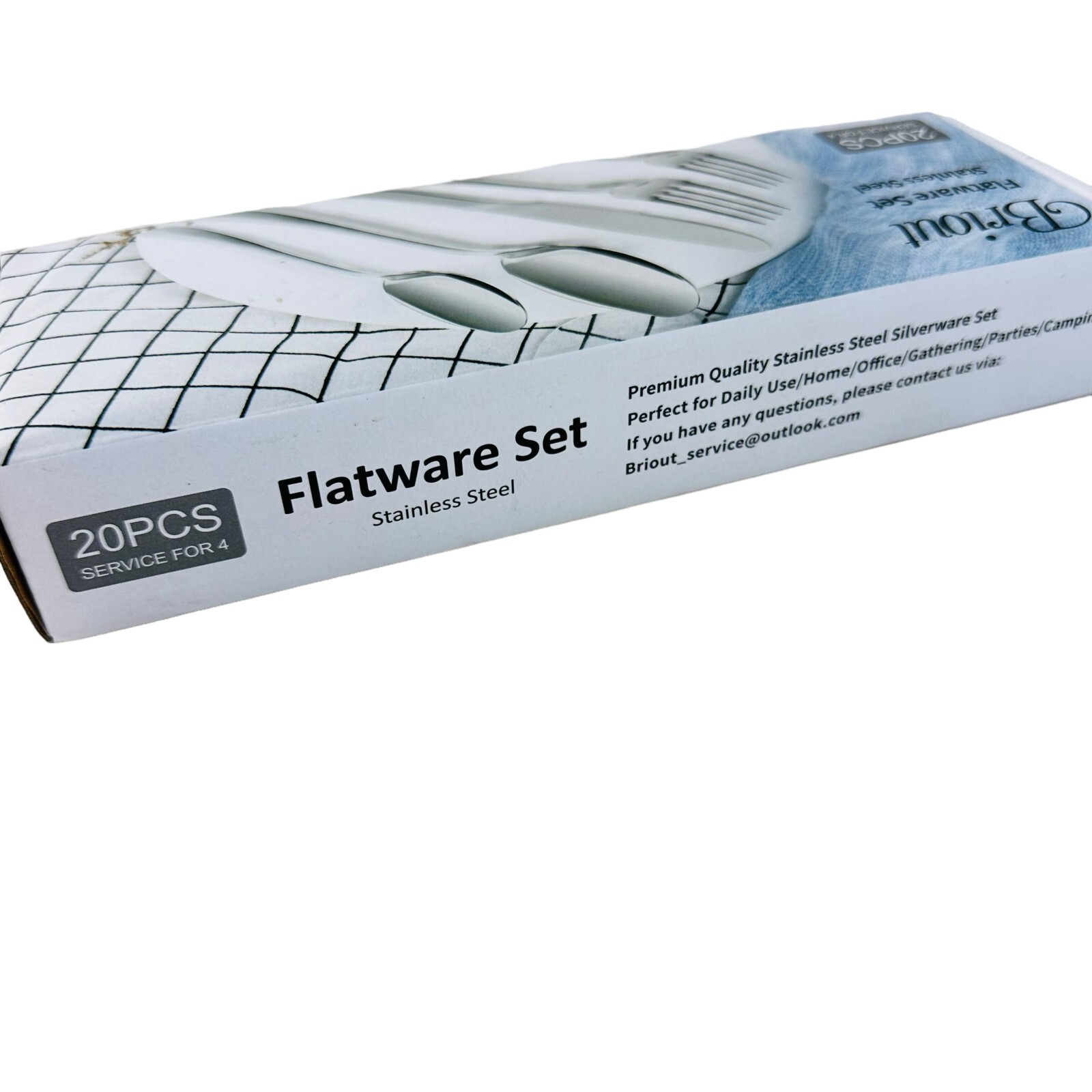 Silverware Set, Briout Flatware Set Service for 4 Stainless Steel Cutlery Set 20