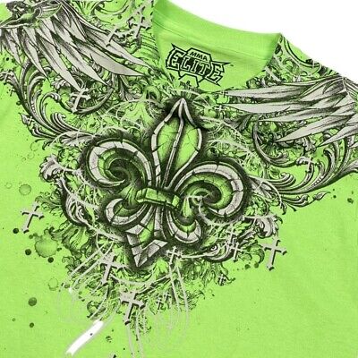 Y2K MMA Elite Neon T Shirt Size Large Kids Affliction Style Y2K MMA Elite Neon T Shirt Size Large Kids Affliction Style