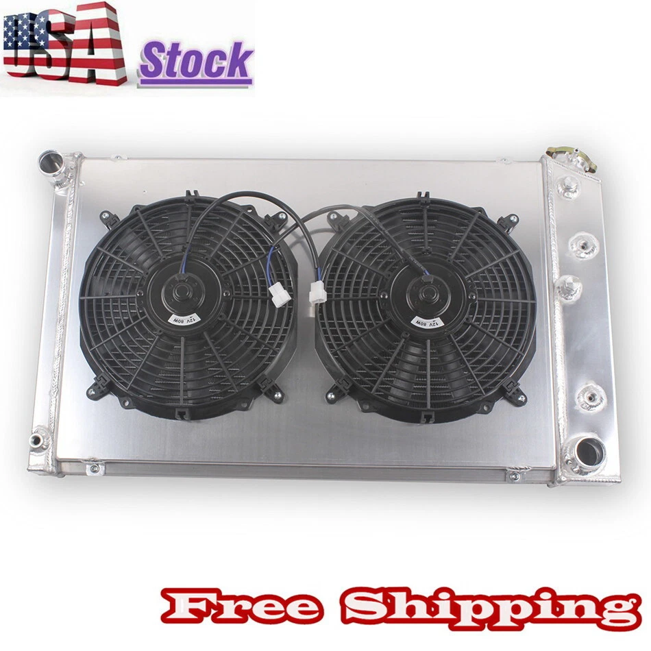4Row Radiator&Fan For 1976-1979 Cadillac Seville 1978-1983 Chevrolet Malibu - Изображение 3 из 4