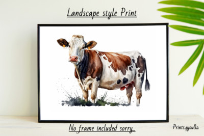 KUH TIERE BAUERNHOF A4 DRUCK BILD POSTER WANDBILD WOHNDEKO UNGERAHMT GESCHENK NEU
