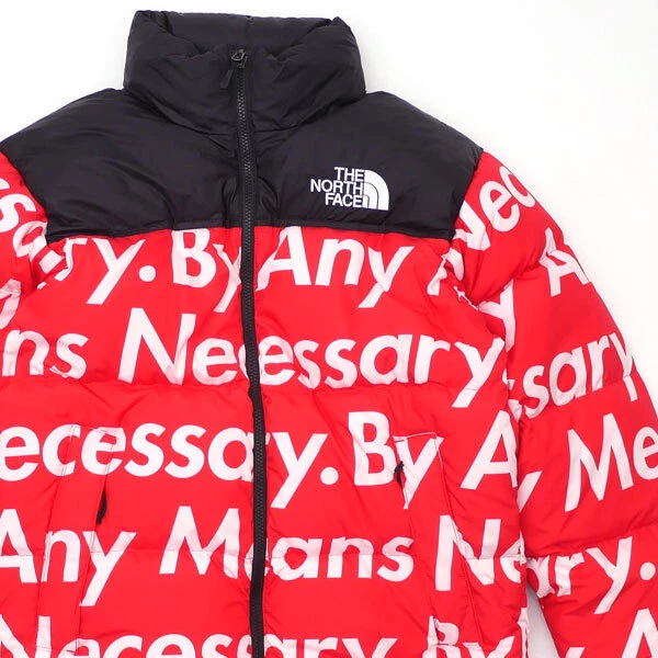 Veste rouge Supreme The North Face Any Means Necessary Nuptse taille S occasion