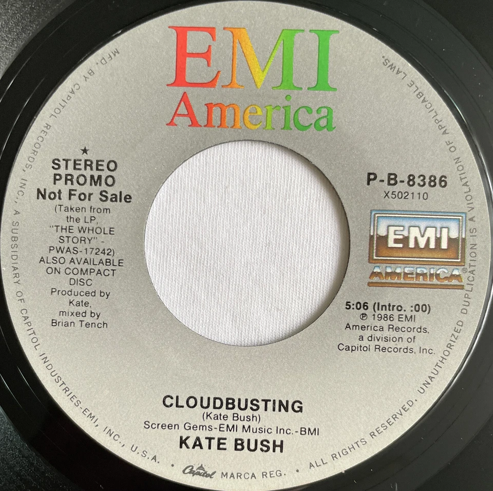 KATE BUSH -Cloudbusting- Rare US Promo 7” +Picture Sleeve (Vinyl Record) - Image 4 of 4
