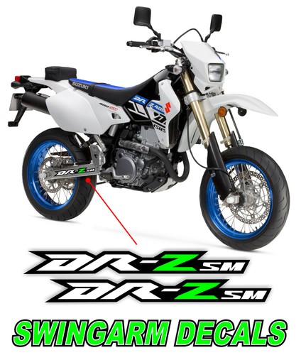 Green DRZ400 Drz400sm Swingarm Stickers Decals  drz 400 400sm supermoto graphics - Foto 1 di 2