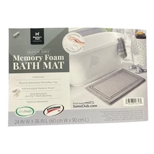 Member's Mark Quick-Dry Memory Foam Bath Mat, Greystone, 24" x 36"