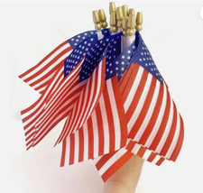 8 Pack mini American Flags 4x6 US American  Hand Held Stick Flags small amer...