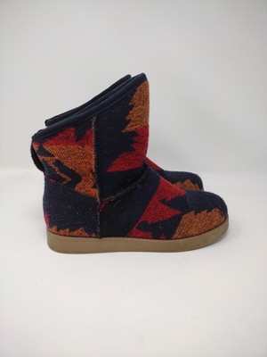 Indigo Rd Ashley  Geometric Print Faux Fur Lined Ankle Boots Size 6.5