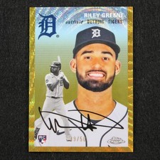 2023 Topps Chrome Platinum - Riley Greene (RC) - /50 Gold Wave Refractor - #332