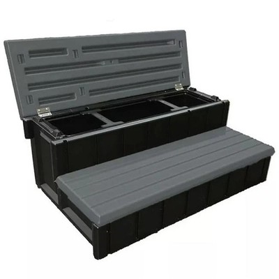 Confer Plastics LASS36SCLBG 36 in. Deluxe Spa Storage Step with Removable Com...