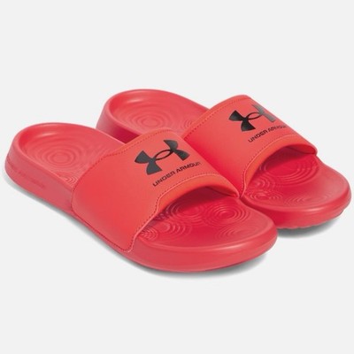 Under Armour Ignite Select Logo UA Red Slip On Sandals 3027219-713 Mens Size 9