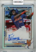 2021 Topps Bowman Freddy Valdez Chrome Prospect Auto /499 Mets