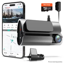 Rexing - 4G LTE 2-Channel Dash Cam, 2.5K+1080p, GPS, Parking Mode, and Push A...