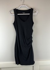 Athleta Black Sleeveless Ruched Pleats Classic LBD Della Dress Size Medium
