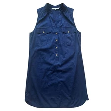 Trina Turk Women’s Popover Dress Sz 2 Navy Blue Sleeveless Minimalist Resortwear