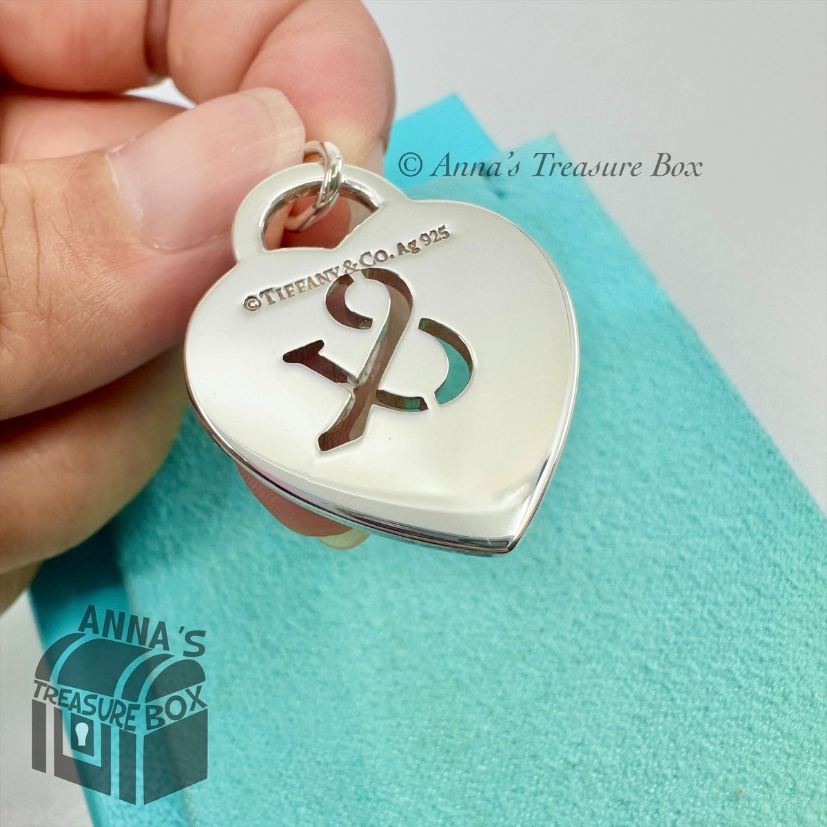 Return To Tiffany & Co. 925 Silver LARGE Ampersand Heart Charm