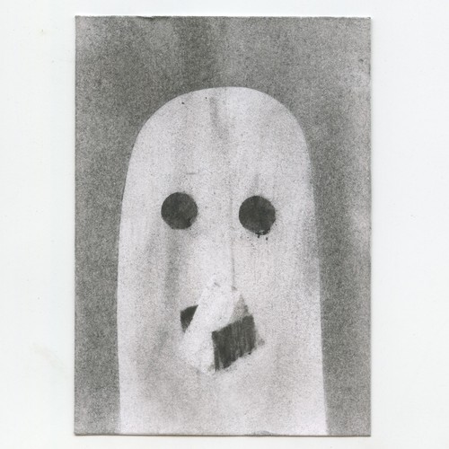 Tim Olly Ghost #77 original drawing ACEO art card Sushi onigiri Halloween