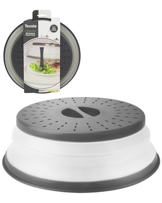 Tovolo Collapsible Microwave Splatter Cover - Vented Silicone Lid for Plates &