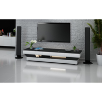 Sideboard Leder Schrank Kommode Kommoden Low Board Regal Wohnzimmer Glas Regale