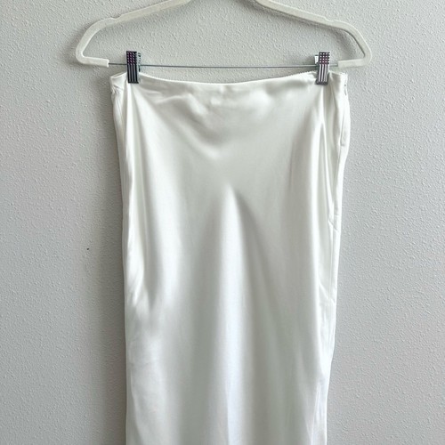 House of CB Sydel White Satin Maxi Skirt Size Medium - Picture 6 of 13