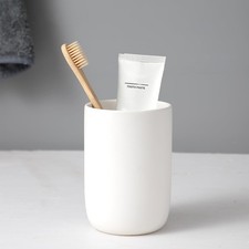 BSDISP Toothbrush Holders for Bathrooms - 1 Cups Ceramic 1pcs, White