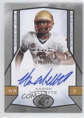 2013 SPx Rookie Signatures 54/299 Aaron Mellette #110 Rookie Auto RC 9o4