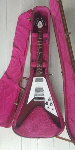 Electric Guitar Gibson Flying V 1993 Natural Brown Burst Made in Japan with Case