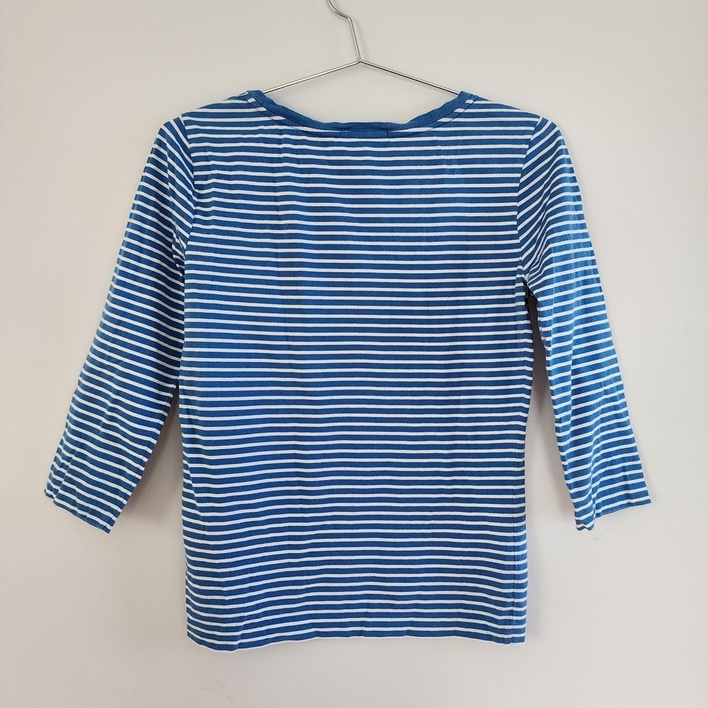Ralph Lauren Striped Boatneck Pima Cotton Top Sz Small Nautical Sailor Quiet Lux thumbnail 9