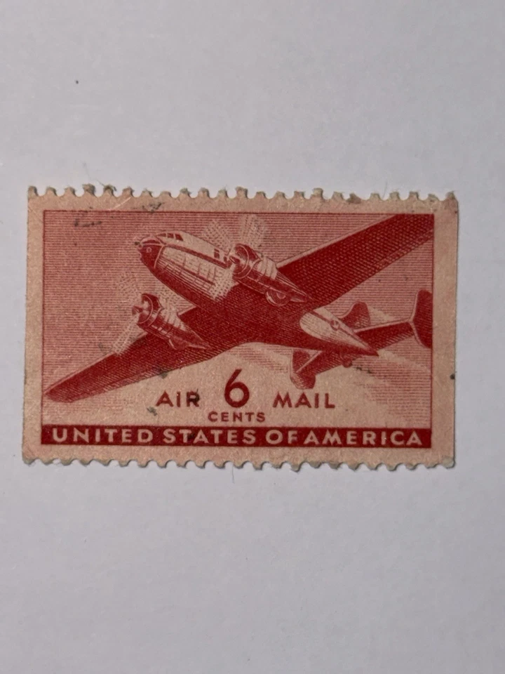 Rare USA 6¢ Air Mail Stamp Douglas DC-4 Aircraft Vintage United States MNH - Bild 1 von 4