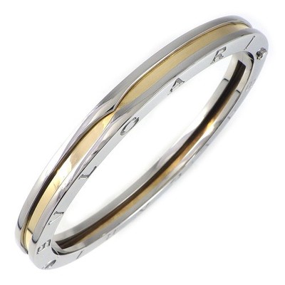 BVLGARI Bangle B-zero1 Logo 750(18K) Yellow Gold Stainless Steel #L