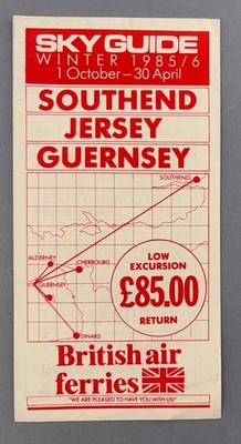 BAF British Air Ferries Guernsey Airlines Fahrplan Winter 1985/6 Skyguide Tarife