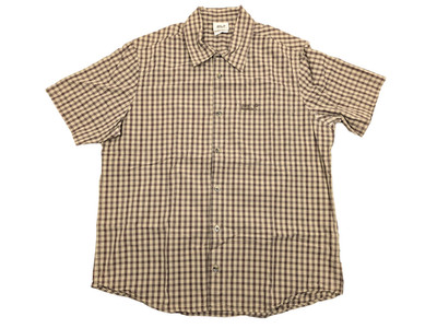 JACK WOLFSKIN Hemd Herren L Kariert Braun Kurzarm Bio Baumwolle Regular Fit Kent
