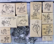 Stampendous Stamps Changito Fluffies Cat Christmas Hearth Birthday Picnic Bee