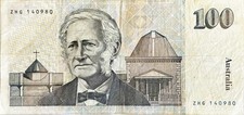 Australian Banknote, $100 Paper very rare 1st sig. Pref, 1992, R613F, Good Cond