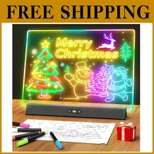 Colorful Neon Light Up Desk Sign with 5 Markers