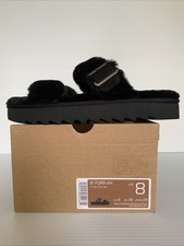 Koolaburra By UGG-Women US 8 Furr-Ah Slide Slippers Black Furry 1110213 W FURR-A