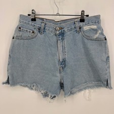 Levi's 550 Vintage Relaxed Fit Aligrace Light Wash Denim Cut Off Shorts Size 14