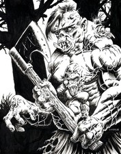 Handsome Herbert-Mutant-Bernie Wrightson inspired-OOAK Ink Drawing-Myke Art | eBay US (Buy It Now)