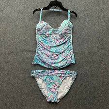 Lilly Pulitzer 2 Piece Halter Tankini Top And Bottom Swim Suit Women's Size 6