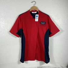 Chik Fil A Chef Coat Uniform Shirt Men's Size Large Red Black Full Zip Empolyee