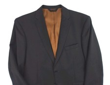 Jos. A Bank Suit Jacket 43R Charcoal Gray 100 Wool Pin Stripe Two Button