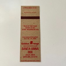 Santa Anna Inn 2600 N Main Santa Ana CA Vintage Matchbook Cover TMB73-2