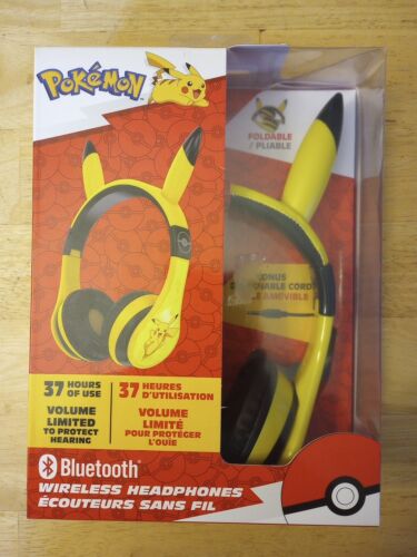 Nowe słuchawki dziecięce Pokemon Bluetooth o ograniczonej głośności Pikachu żółte - Zdjęcie 1 z 6