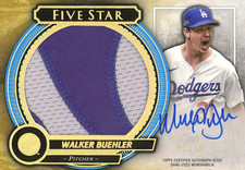 Walker Buehler 2021 Topps Five Star Autographed Game Used Jersey Card #1/10