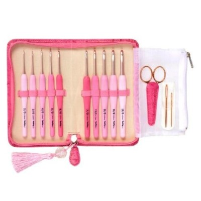 Tulip ETIMO ROSE Hook crochet needle Set TER-001 Pink FREE SHIPPING