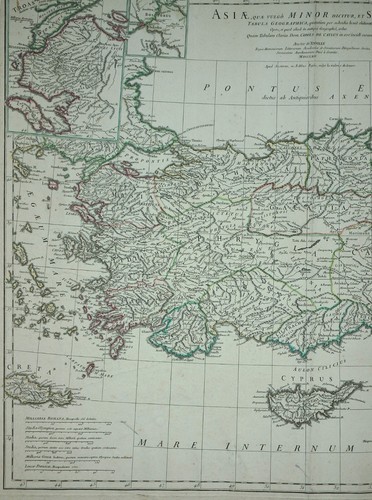 ASIEN TÜRKEI MITTELMEER ASIAE ÄGAIS ZYPERN D´ANVILLE MONUMENTAL ALTKOLORIT 1764 - Picture 4 of 12