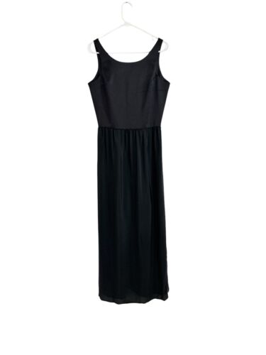 Amanda Uprichard Silk Black Midi Dress Sleeveless Fit & Flare Women's Size Large